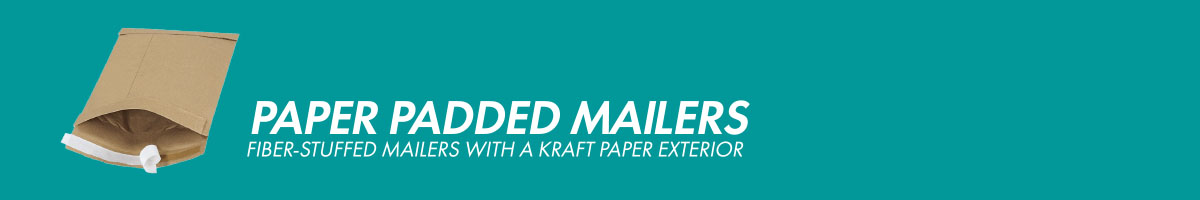 A paper padded mailer sits on a teal background.